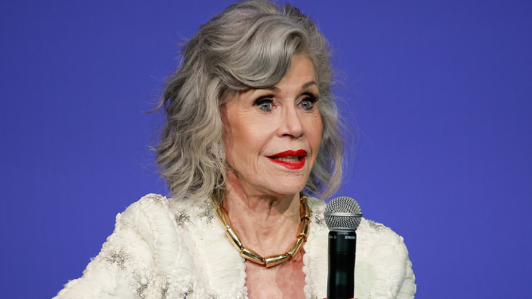 ‘Orange Man’ Trump will jail protesters, Jane Fonda claims at Harris event for overseas voters